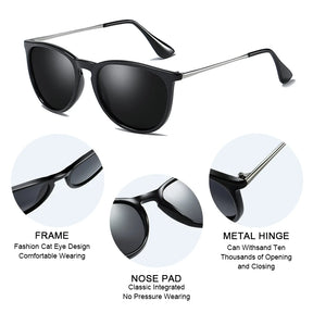 Óculos de sol polarizados redondos clássicos masculinos femininos uv400