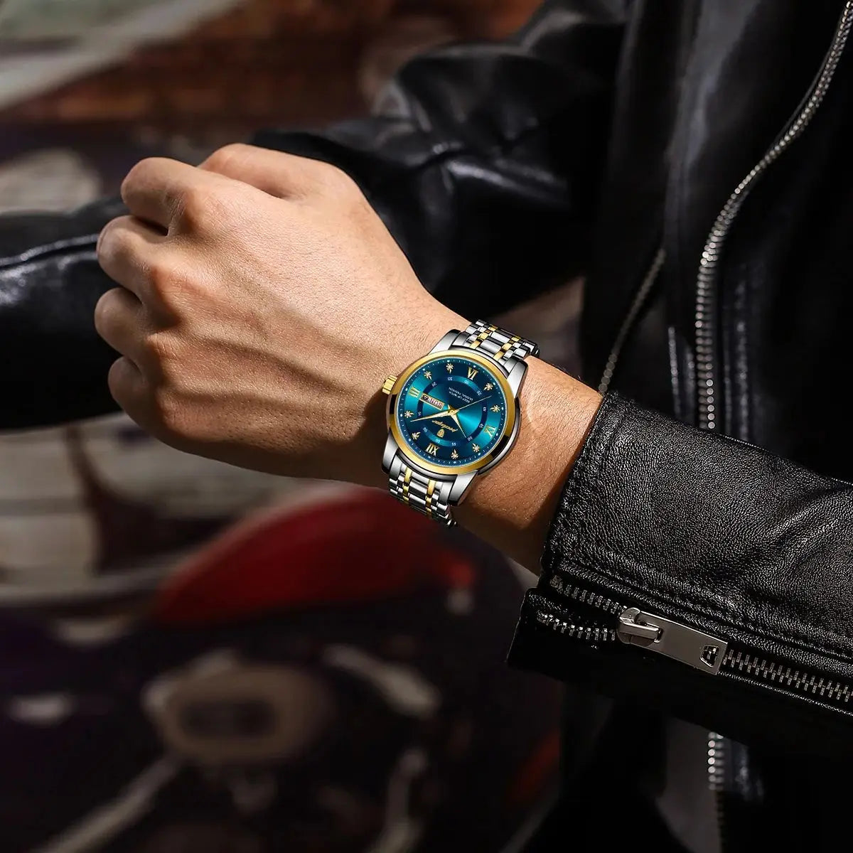 relógio de luxo para masculino elegante aço inoxidável