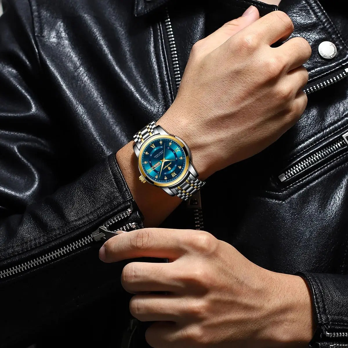 relógio de luxo para masculino elegante aço inoxidável